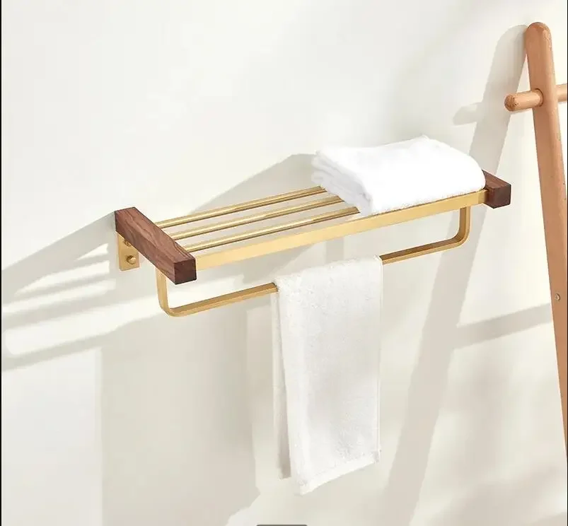 Home Bar Shelves - Solid Wood Metal Storage Rack Bathroom