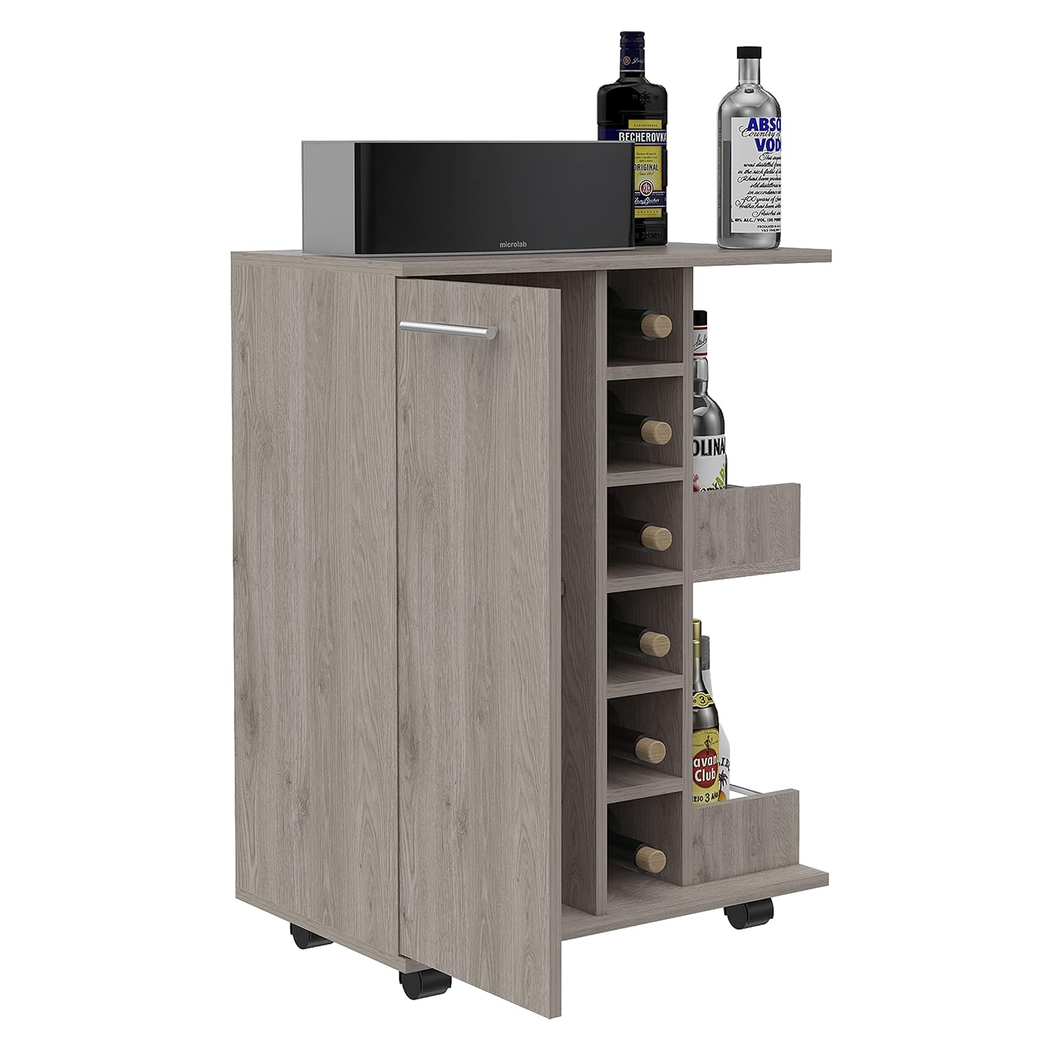 Home Bar Shelves - Rolling Bar Cart, 23.6