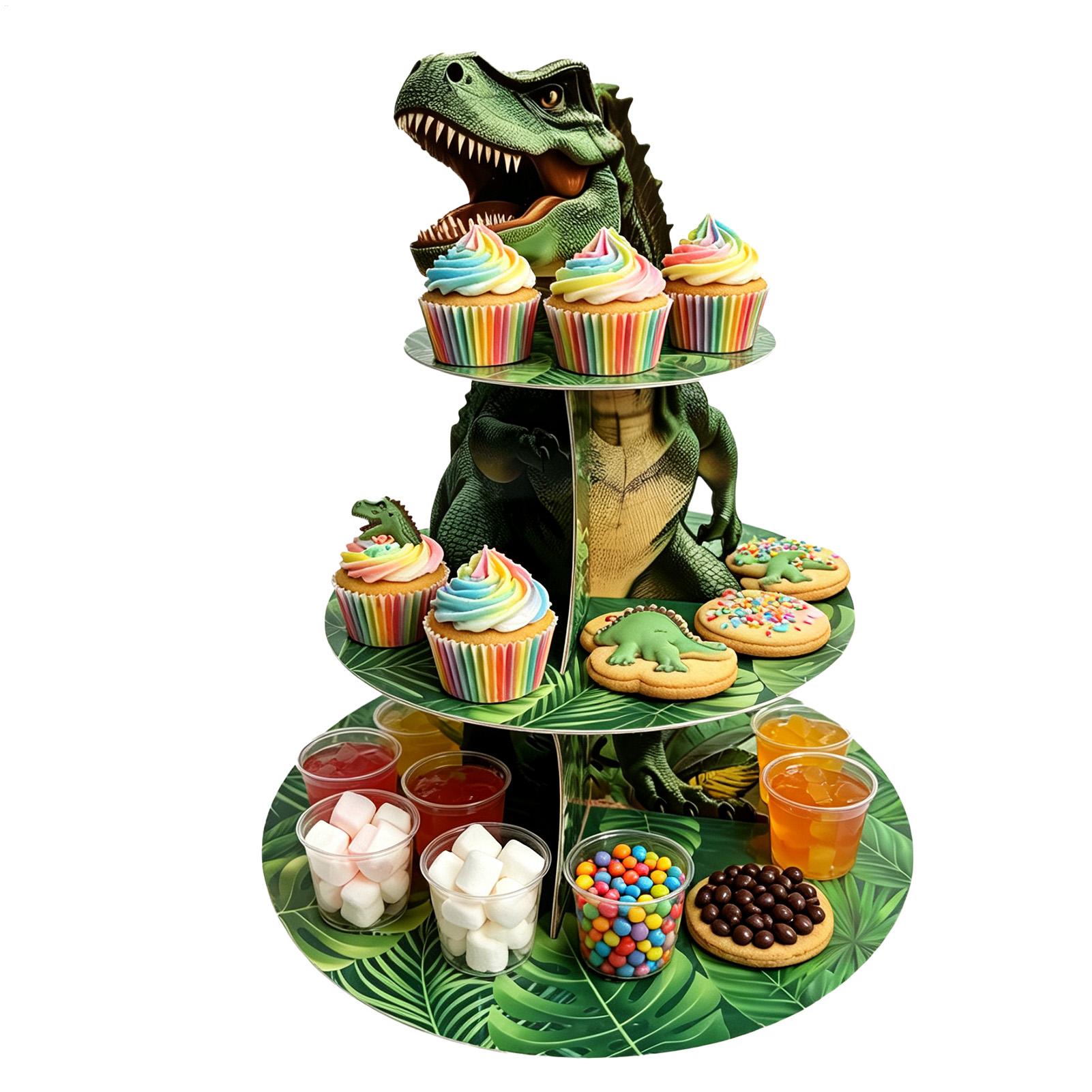 Cupcake Stand 3 Tiers Dinosaur - Home Bar Shelves 评论和价格
