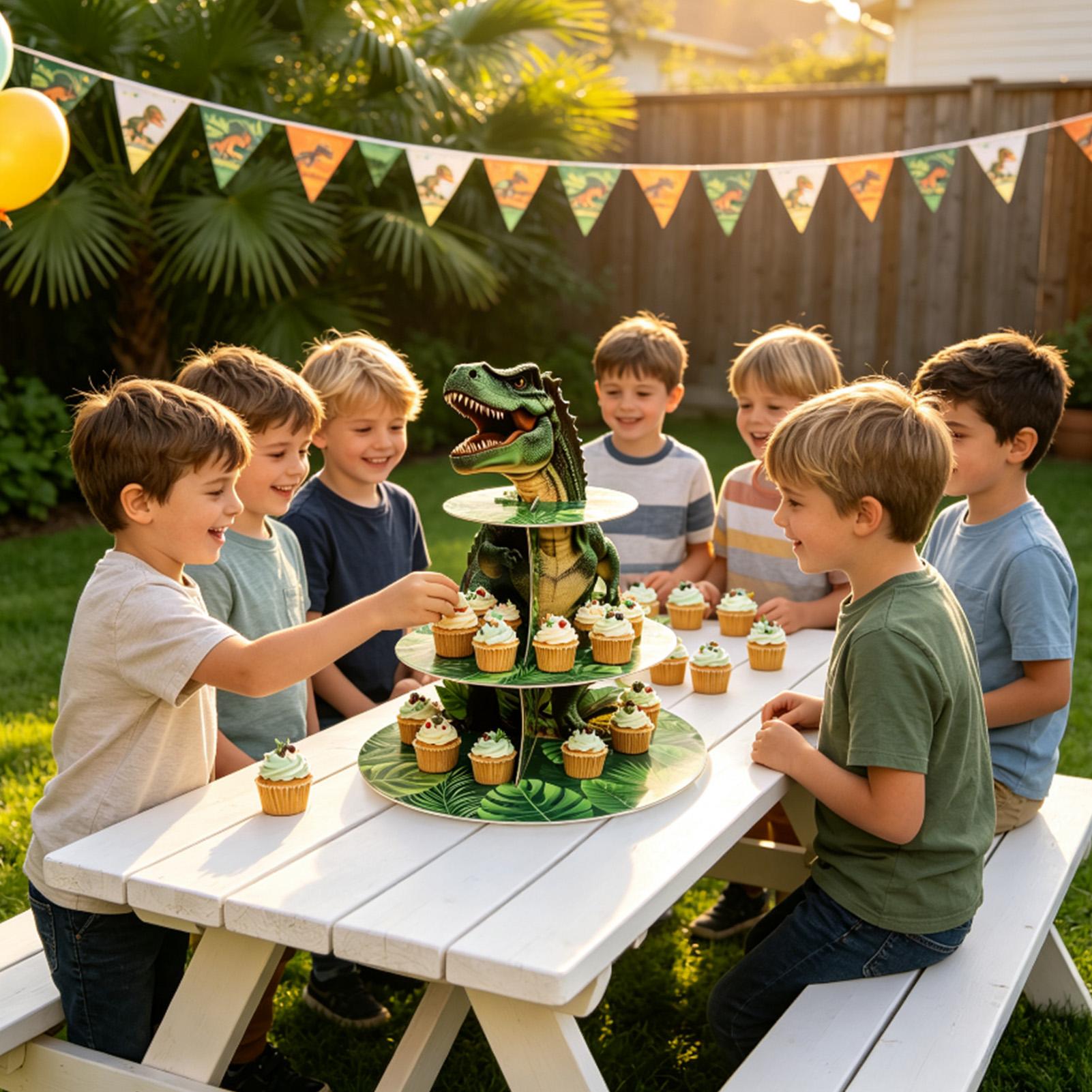 Cupcake Stand 3 Tiers Dinosaur - Home Bar Shelves 评论和价格
