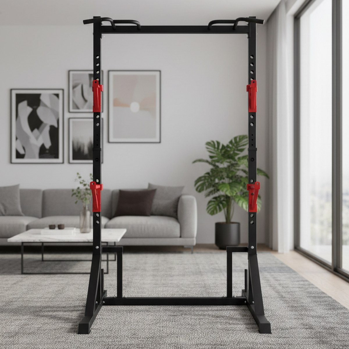 Adjustable Power Rack with Pul - Home Bar And Gym 评论和价格