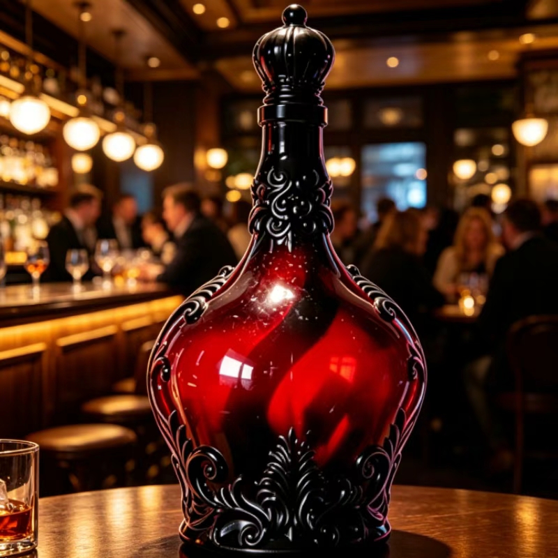 Ornate Embossed Crown Glass De - Home Bar Shelves 评论和价格