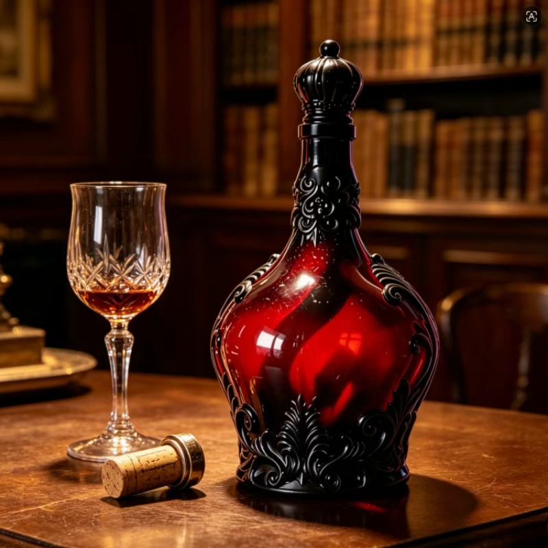 Ornate Embossed Crown Glass De - Home Bar Shelves 评论和价格
