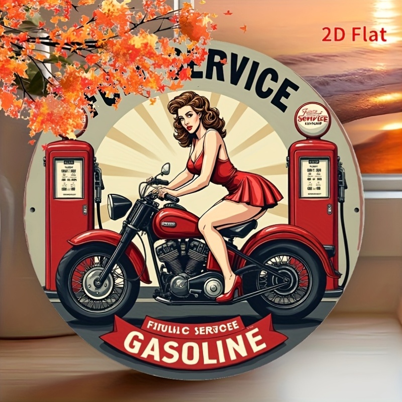 Round Metal Tin Sign Wall Deco - Home Bar Cafe 评论和价格