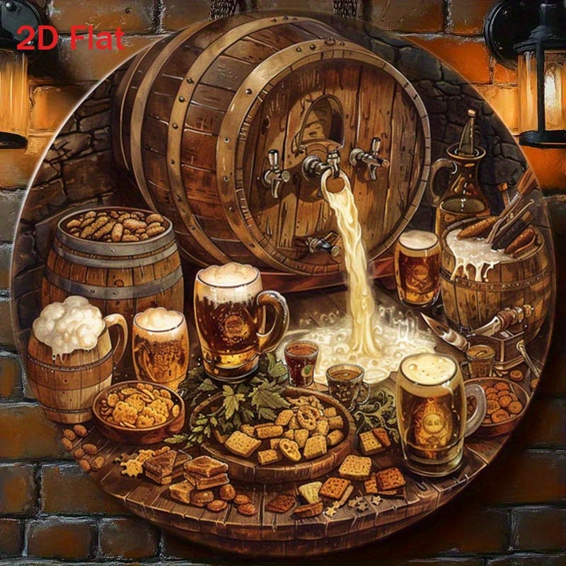 1Pc Round 2D Flat Aluminum Sig - Home Bar Cafe 评论和价格