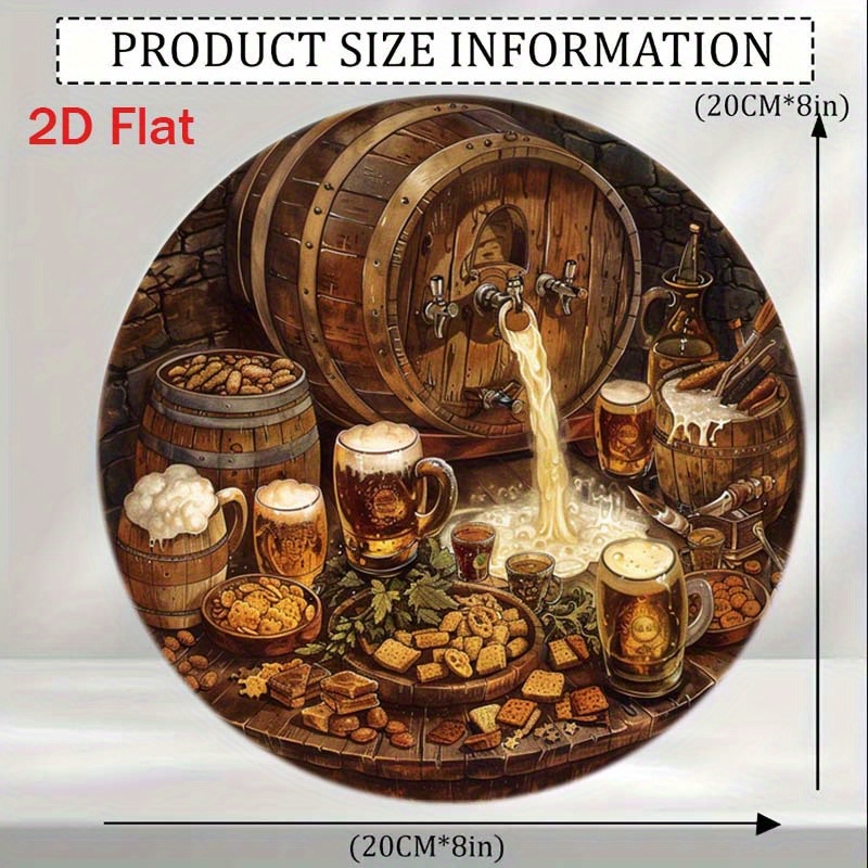 1Pc Round 2D Flat Aluminum Sig - Home Bar Cafe 评论和价格