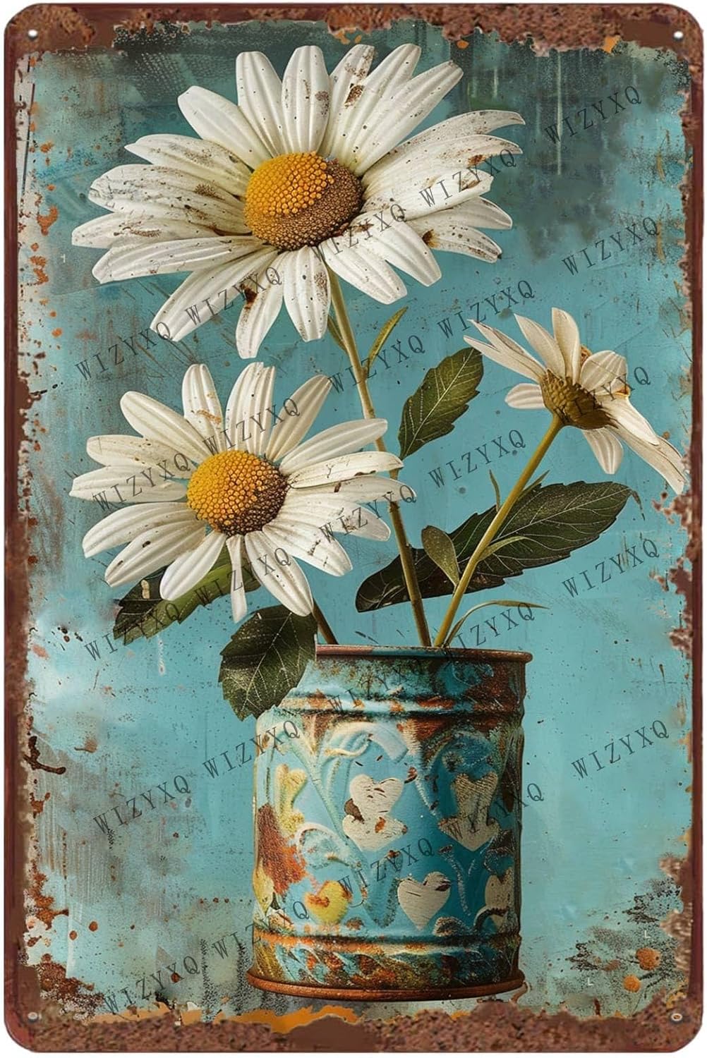 Metal Signs White Daisy Flower - Home Bar Cafe 评论和价格