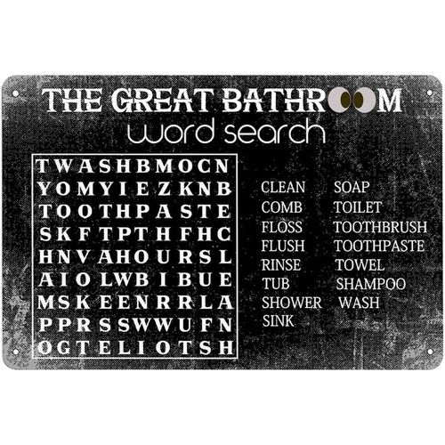 Funny Bathroom Word Search Met - Home Bar Word 评论和价格