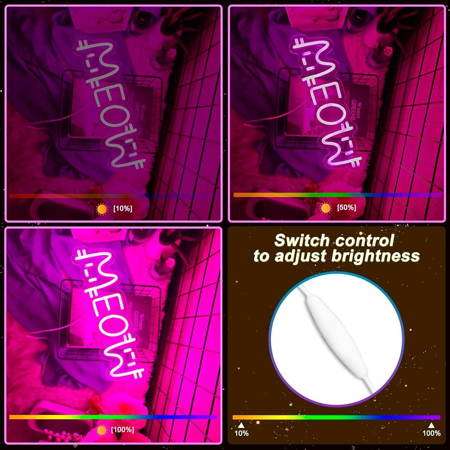 Meow Neon Sign Cat USB Powered - Home Bar And Restaurant 评论和价格