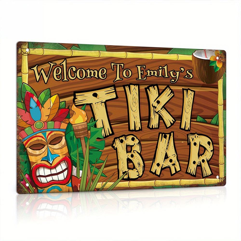 Custom  Decor Tiki Bar Sign, P - Home Bar And Restaurant 评论和价格