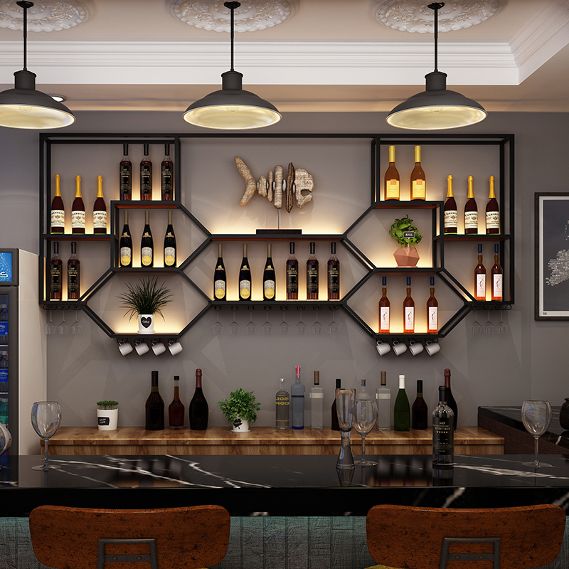 Metal Shelves Wine Cabinet Liv - Home Bar Shelves 评论和价格