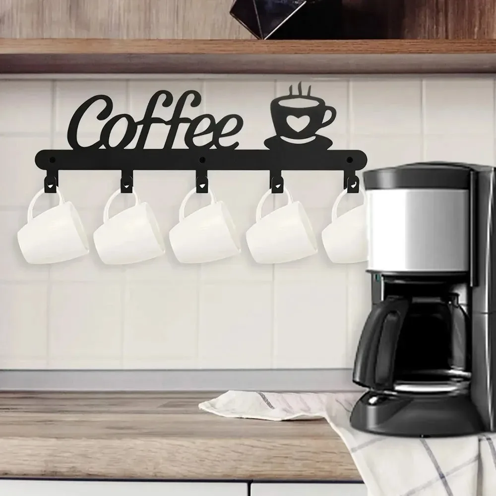 Coffee Metal Mug Holder Wall M - Home Bar Word 评论和价格